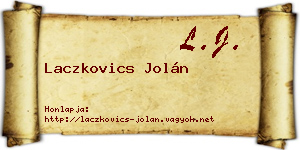 Laczkovics Jolán névjegykártya