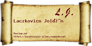 Laczkovics Jolán névjegykártya