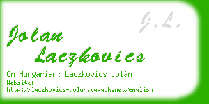 jolan laczkovics business card